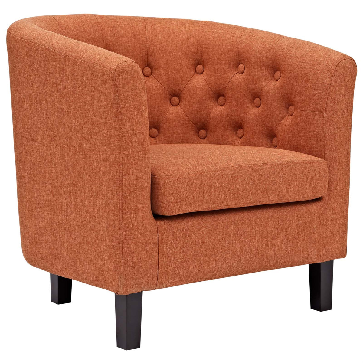 Prospect Chesterfield Armchair - Luxurious Button Tufted Design, Espresso Stained Legs, Cozy Foam Padding, Modern Lounge Piece -
