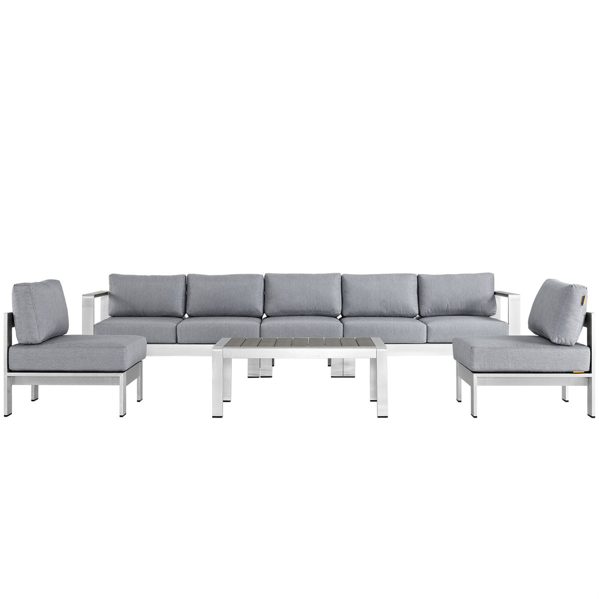 Shore Outdoor Patio Collection - Aluminum Sectional Sofa Set for Outdoor Relaxation - Weatherproof & Durable - Includes Coffee T