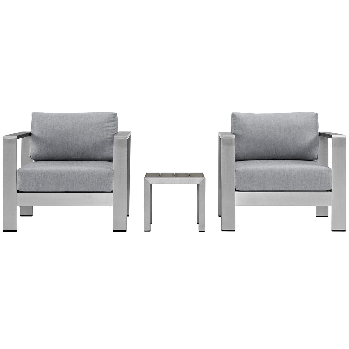 Shore Outdoor Patio Collection: Durable Aluminum Sectional Sofa Set with Side Table and Armchairs - Enhance Your Outdoor Relaxat