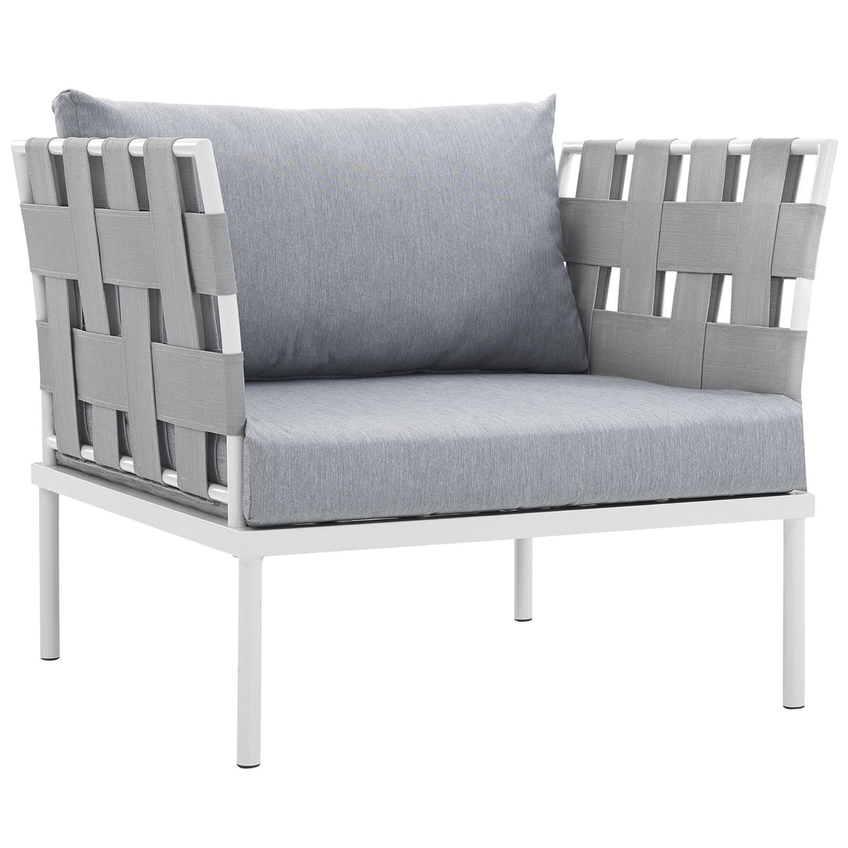 Harmony Outdoor Patio Accent Arm Chair - All-Weather Waterproof Construction - Silk Polyester Seat Back Weave - Flexible Arrange