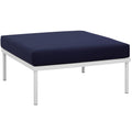 Harmony Outdoor Patio Aluminum Ottoman  White Navy