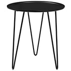 Modway Digress Mid-Century Round Side Table With Hairpin Legs in Black