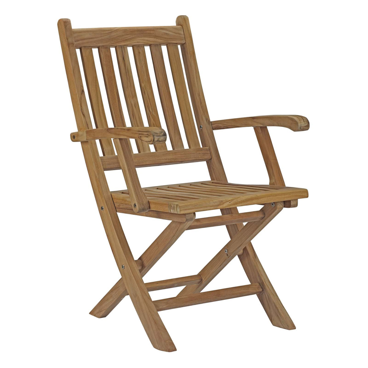 Marina Teak Wood Outdoor Patio Folding Arm Chair - Luxury, Durable, Weather-resistant, Contemporary Design. Perfect for Patio Di