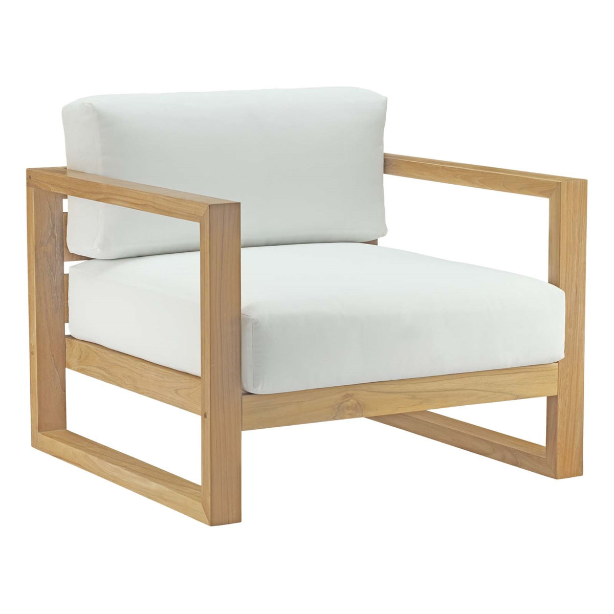 Upland Teak Wood Outdoor Patio Arm Chair - Durable & Stylish Furniture for Balconies, Backyards, and Gardens. Resilient against 