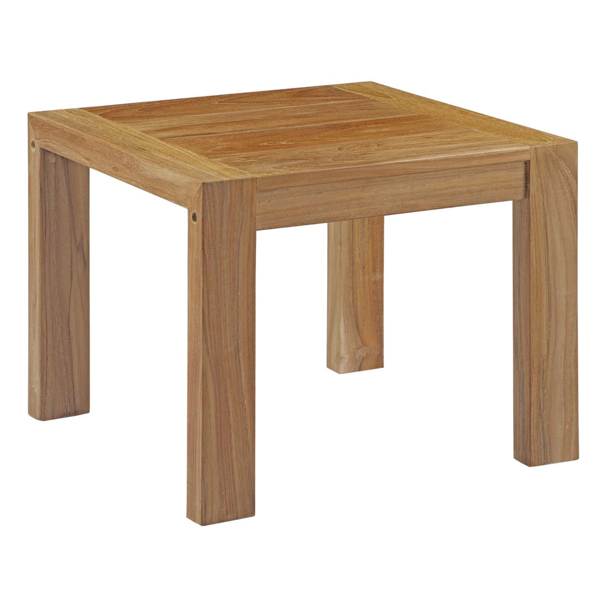 Upland Teak Wood Outdoor Patio Side Table - Durable & Stylish Furniture for Balconies, Backyards, and Gardens. Resilient against