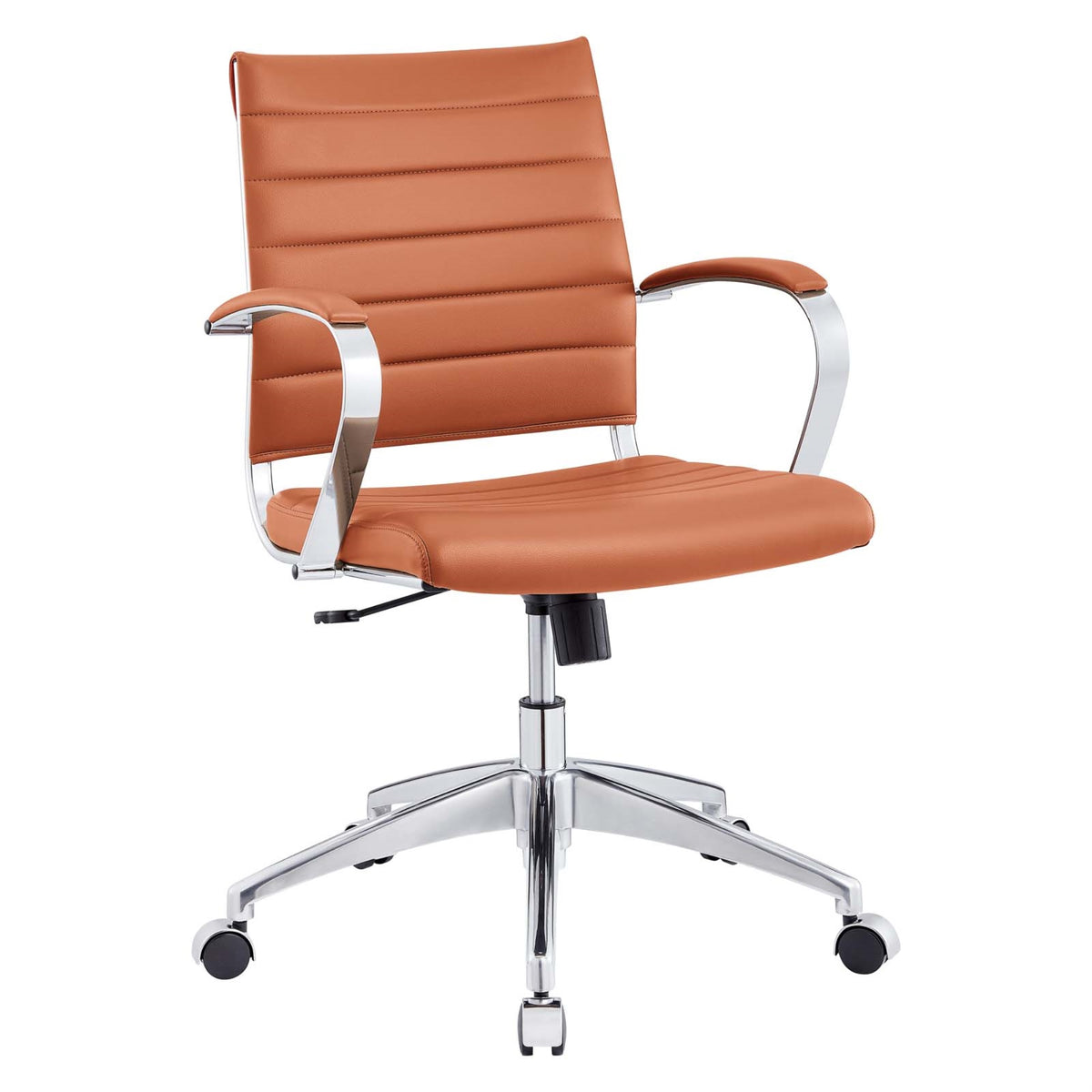 Jive Ribbed Mid Back Executive Office Chair - Stylish & Functional, Comfortable Seating, Natural Posture Support, Padded Arms, O