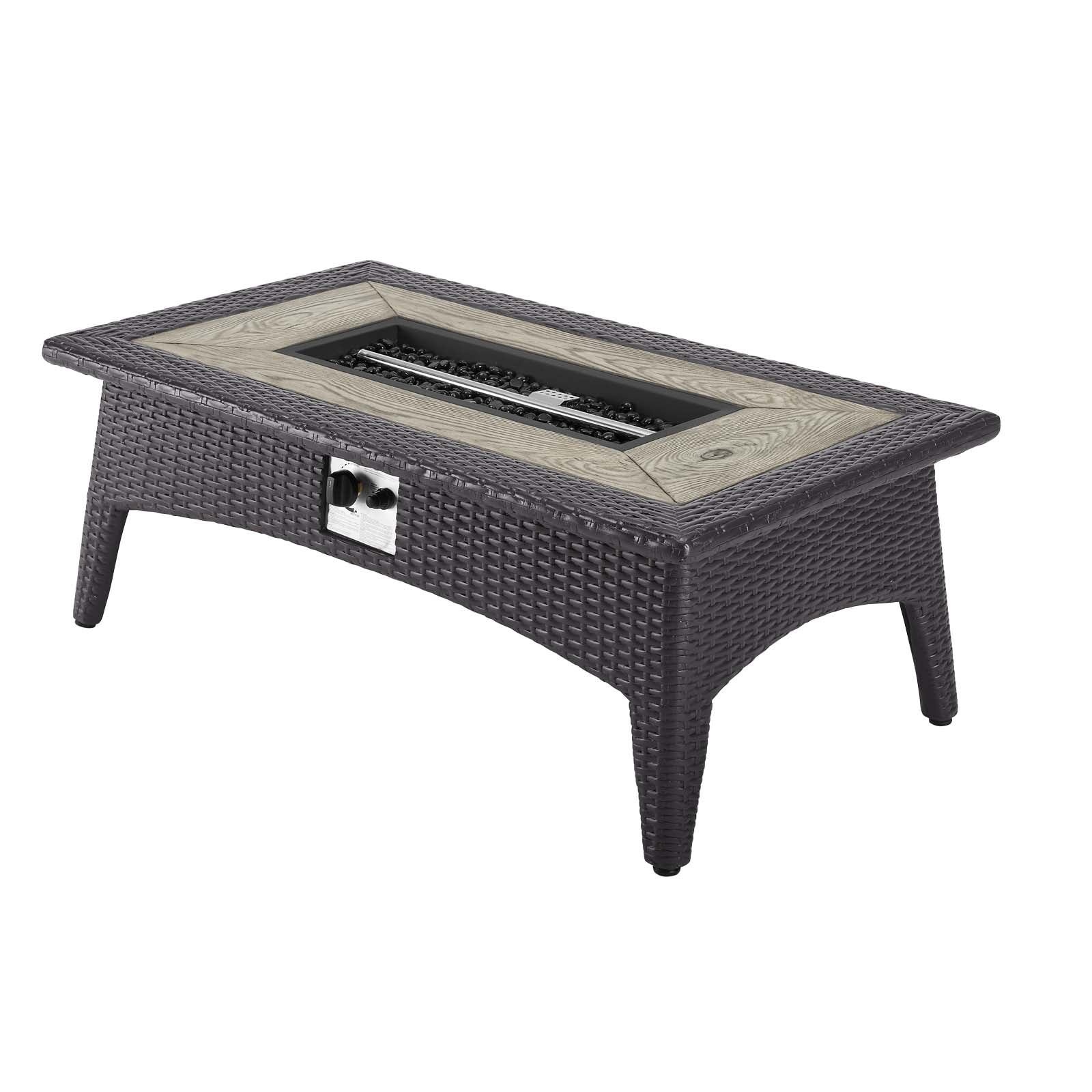 Splendor 43.5'' Rectangle Outdoor Patio Fire Pit Table - Espresso