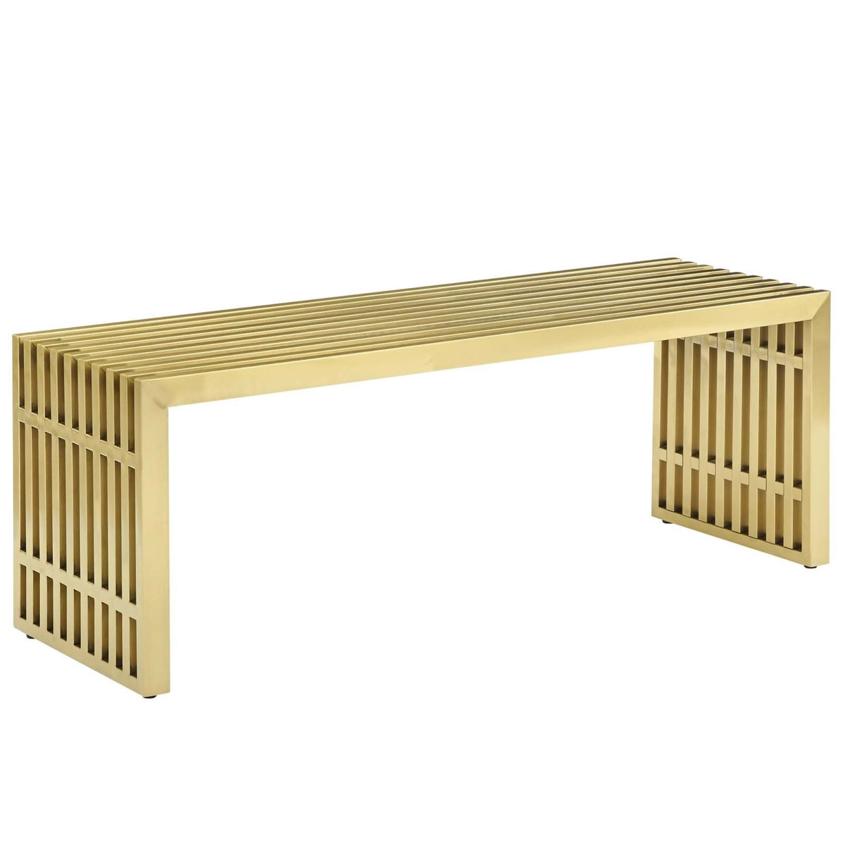 Yardlio ''Gridiron Gold Stainless Steel Tubular Bench - Sleek & Versatile Design