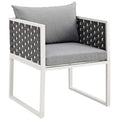 Stance Outdoor Patio Aluminum Dining Armchair  White Gray