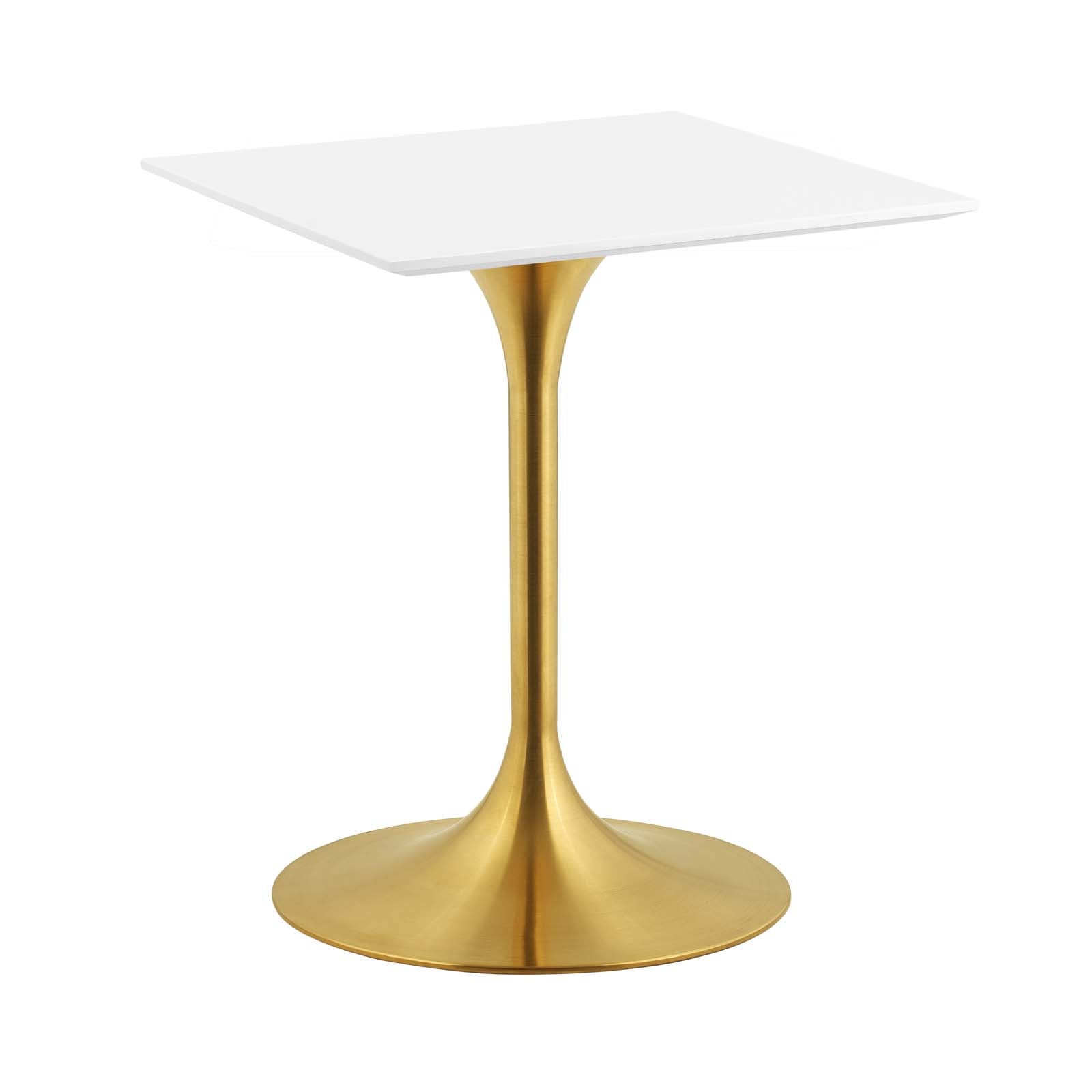 Lippa 24 Square Dining Table - Gold White