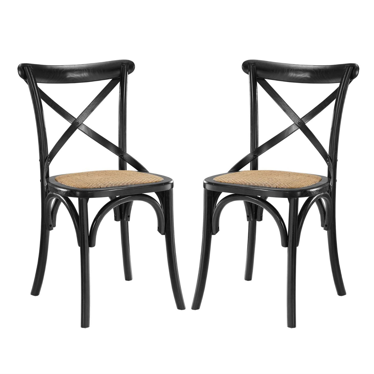 Rustic-Contemporary Dining Side Chairs - Set of 2, Wooden Backrest, Tapered Legs, Fully Assembled, Ideal for Tea, Breakfast, Cou