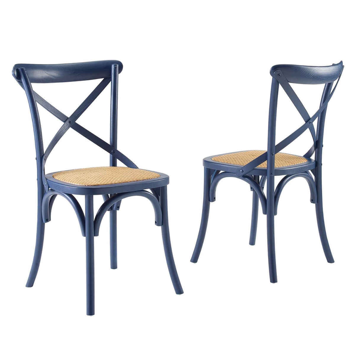 Rustic-Contemporary Wooden Dining Side Chairs - Set of 2 for Nostalgic Tea or Breakfast Moments. Fully Assembled, Ideal for Coun