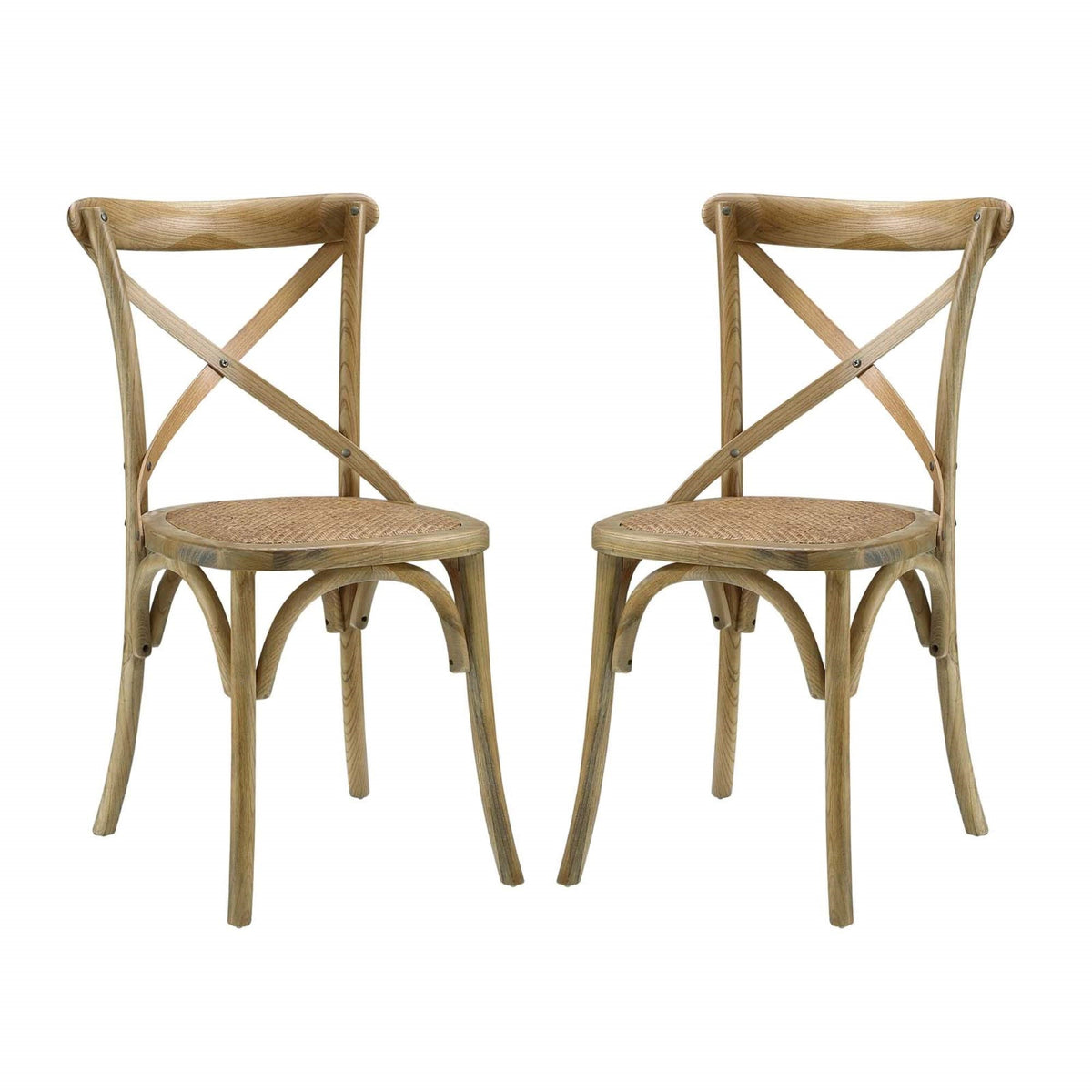 Yardlio Rustic Charm Dining Side Chair Set | Exposed Wood Backrest | Easy Assembly