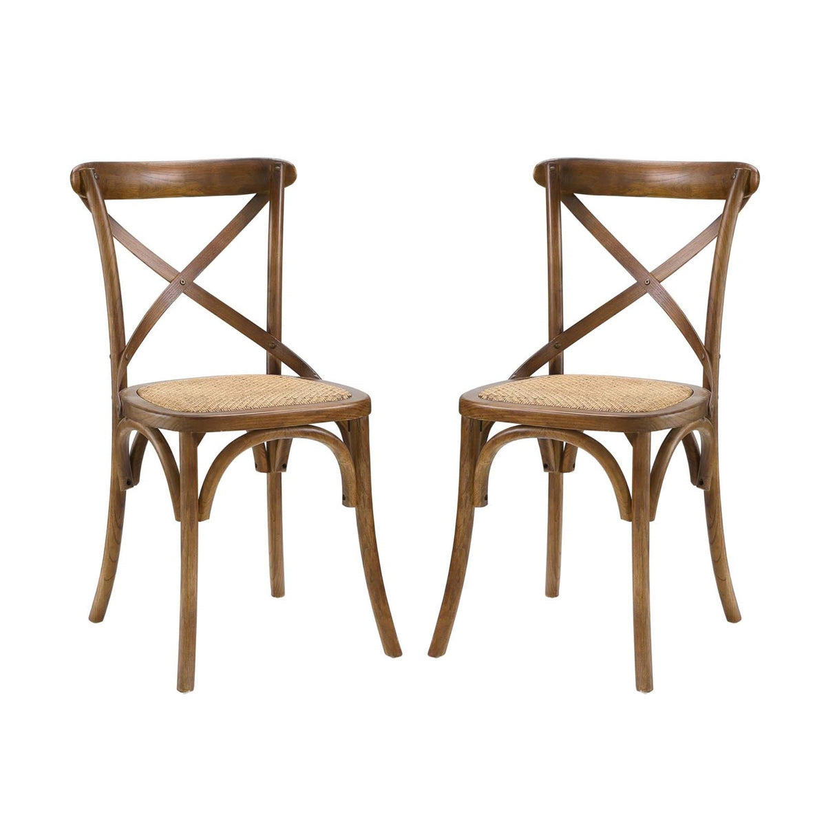 Yardlio Vintage-Inspired Dining Side Chair Set | Rustic Charm, Wooden Backrest