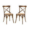 Rustic Charm Dining Side Chair Set  Nostalgic Design, Wooden Backrest, Tapered Legs  Perfect For Country Cottages And Urban Dw