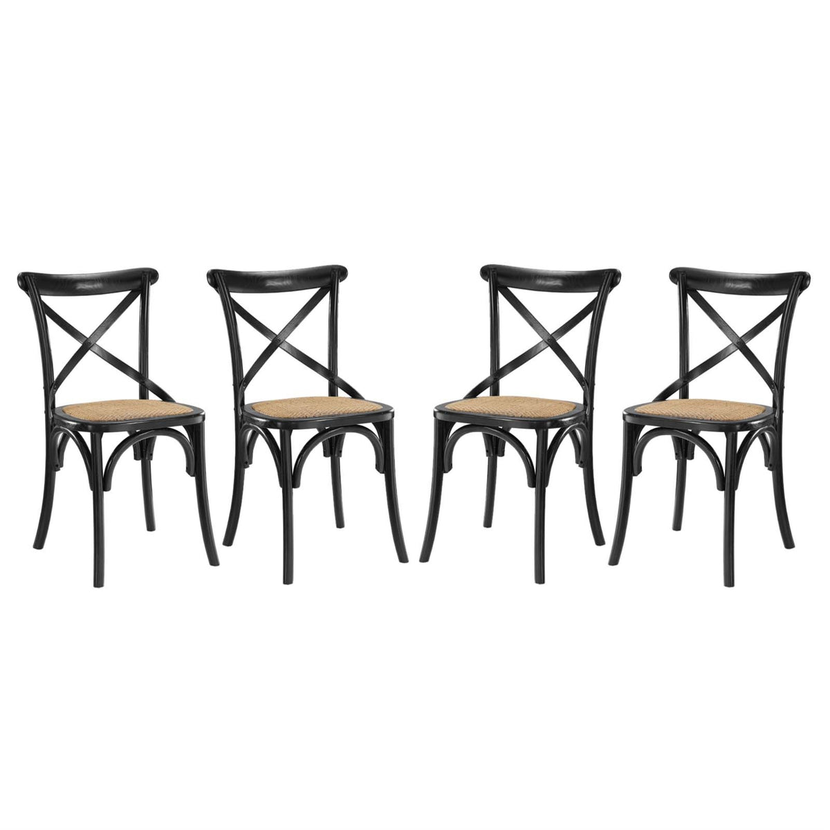 Rustic-Contemporary Wooden Dining Side Chairs - Set of 4, Perfect for Tea or Breakfast, Fully Assembled, Ideal for Country Cotta