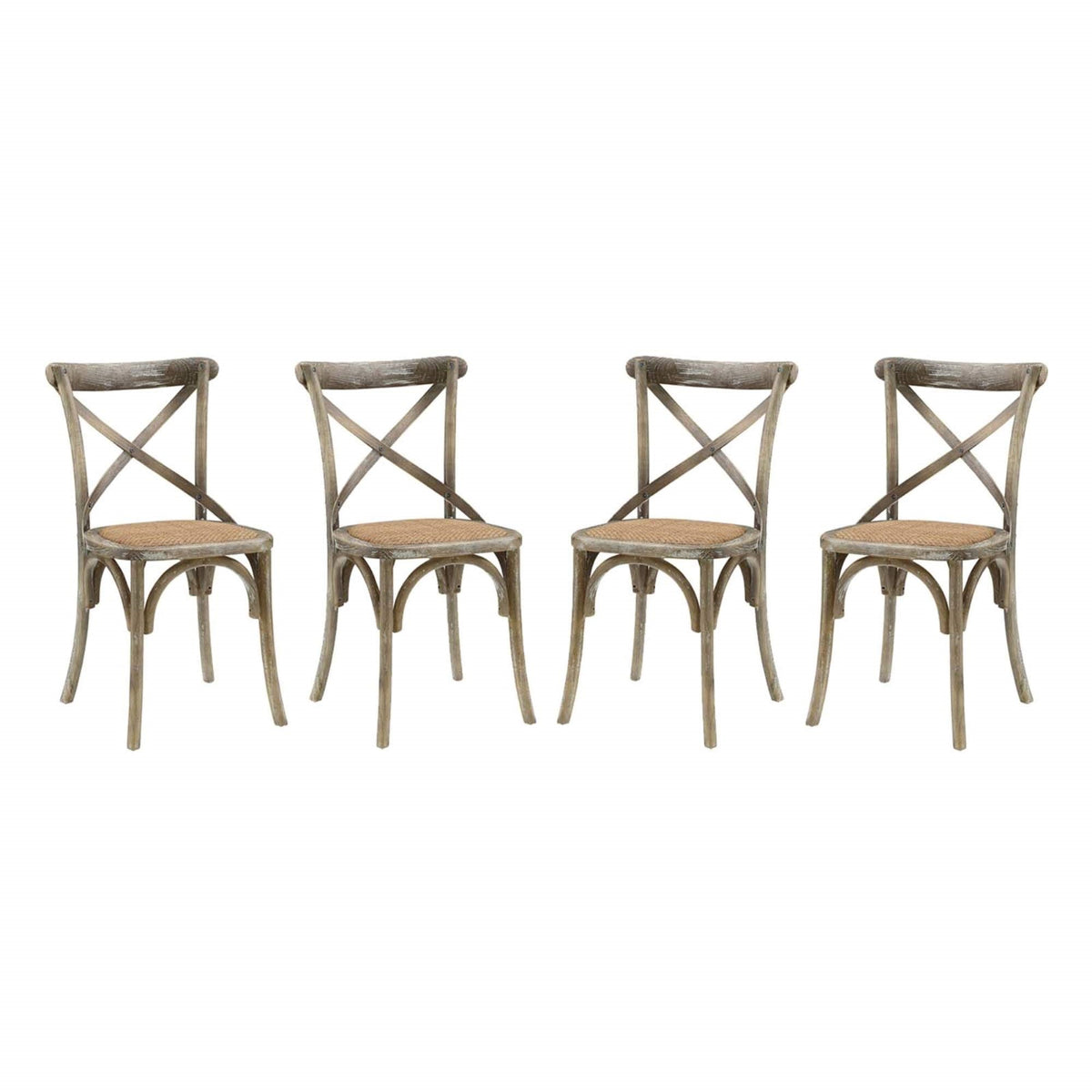 Yardlio Vintage-Inspired Wooden Dining Side Chairs | Set of 4 | Ready to Use