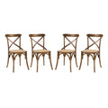 Rusticcontemporary Dining Side Chairs  Set Of 4, Fully Assembled, Wooden Backrest, Tapered Legs, Ideal For Country Cottages An