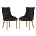 Pose Dining Chair Velvet Set of 2  Black