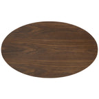 Modway Lippa Mid-Century Modern 48" Oval Coffee Table With Walnut Top and White Base