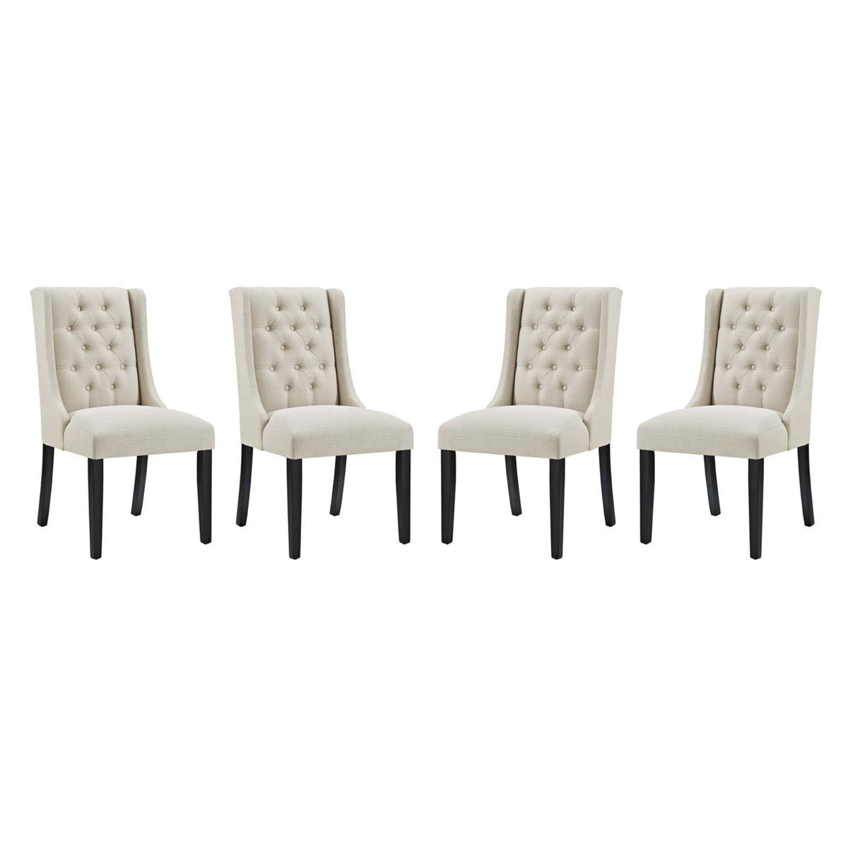 Baronet Dining Chair Set of 4 - Exquisite Design, Comfortable Foam Padding, Solid Wood Frame, Non-Marking Foot Glides - Perfect 
