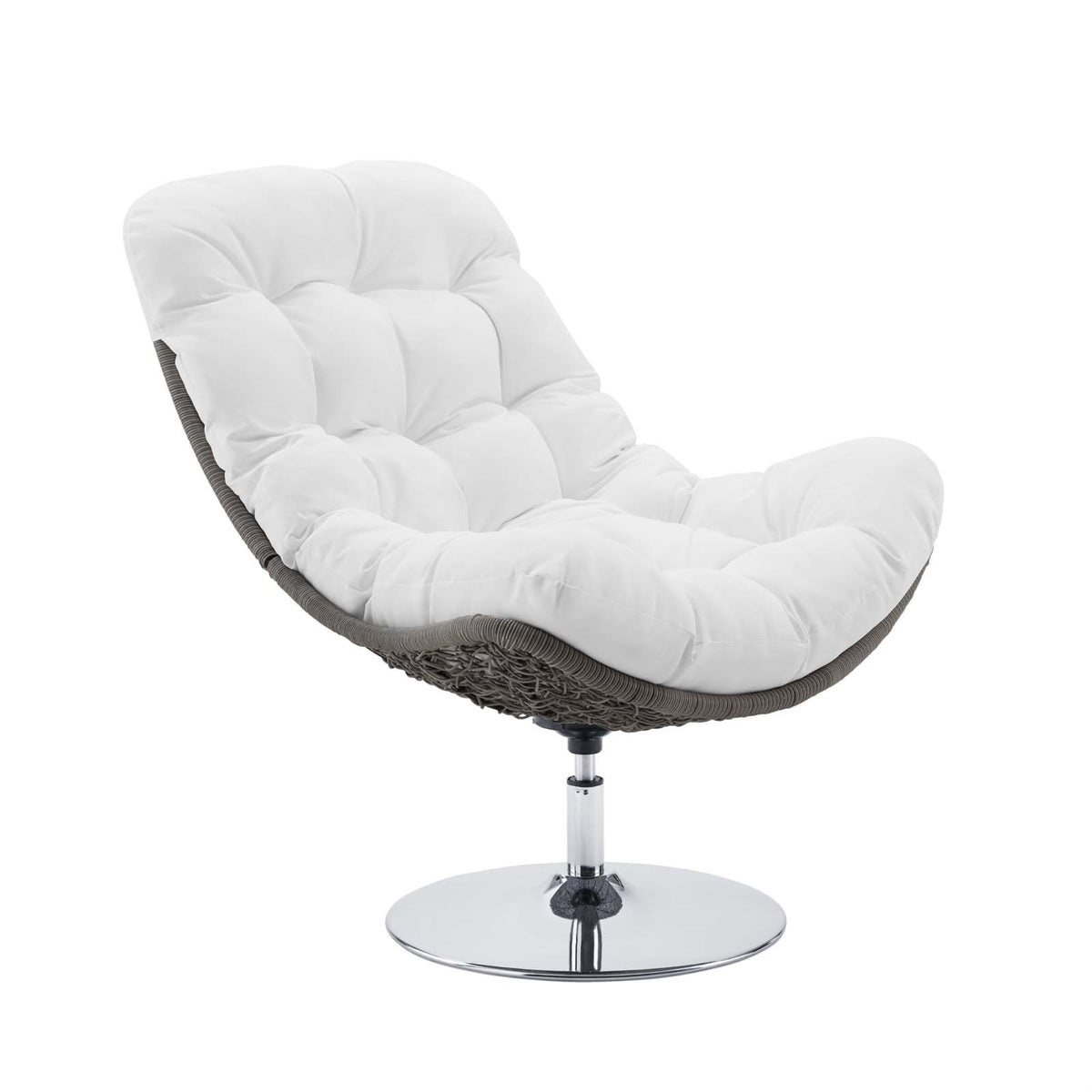 Brighton Wicker Rattan Swivel Lounge Chair - Luxurious Outdoor Relaxation, All-Weather Cushion, PE Wicker Rattan Seat, Stainless
