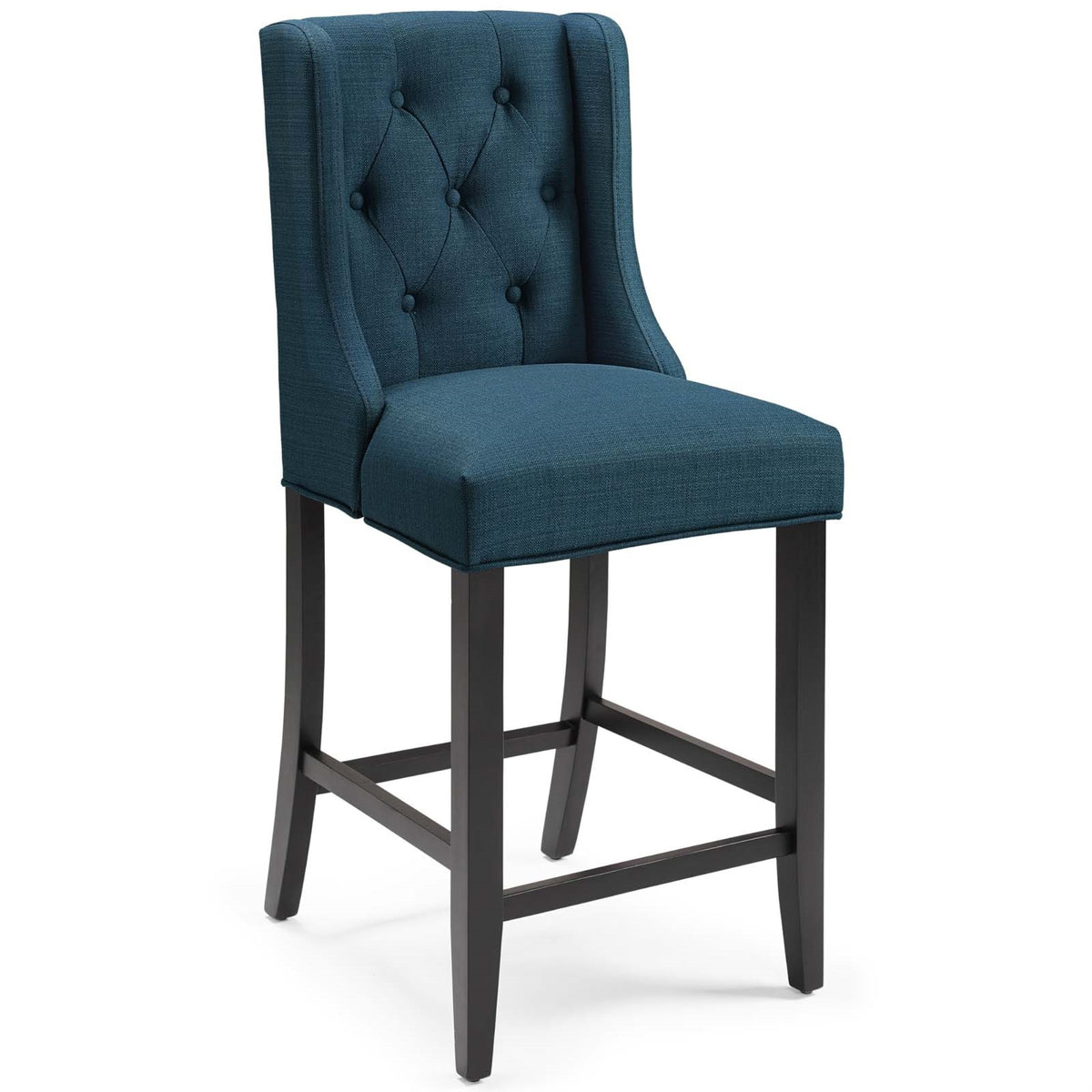 Baronet Tufted Button Upholstered Fabric Counter Stool - Azure | Stylish, Durable, and Comfortable Seating for Your Dining Area 