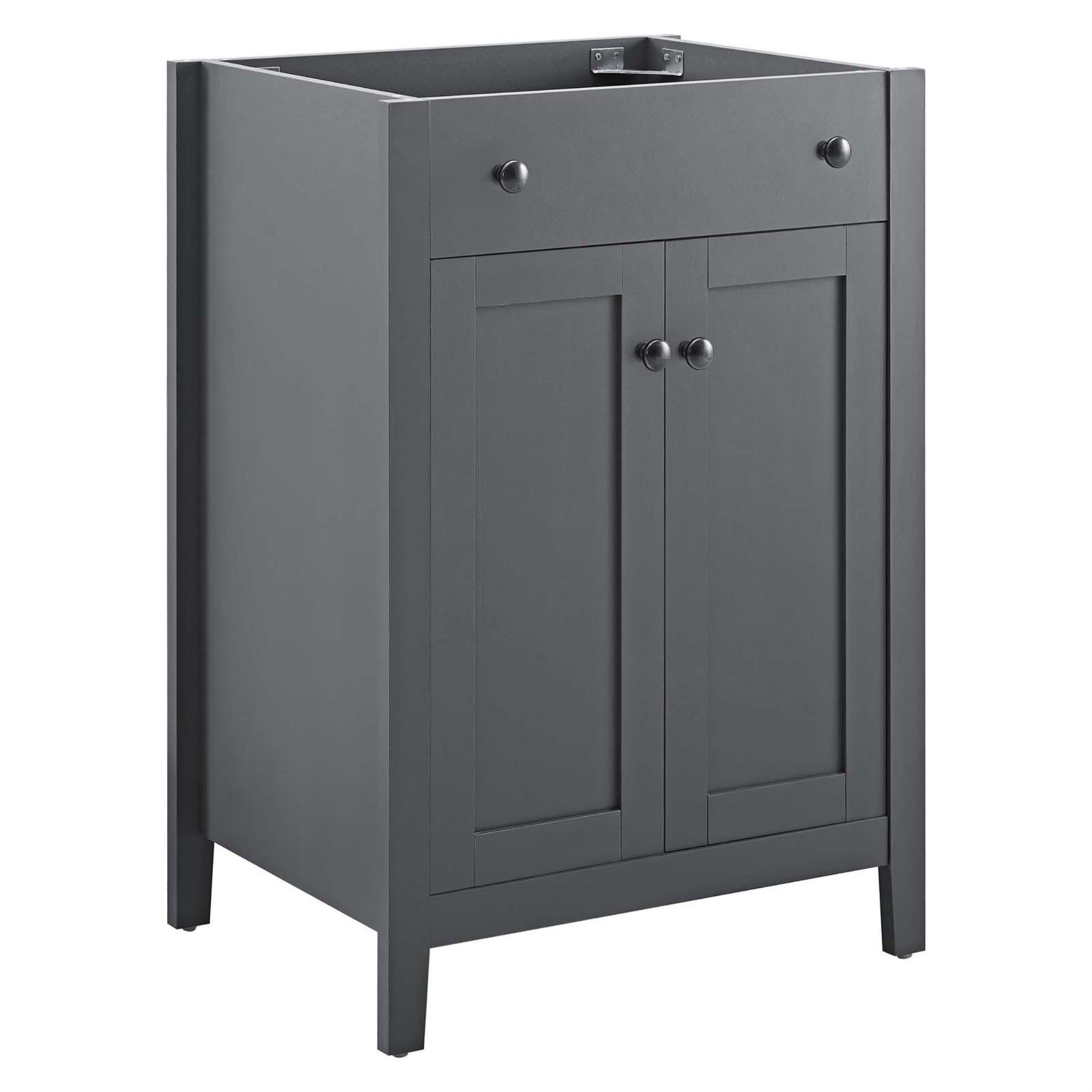Nantucket Bathroom Vanity|Elegant Design|Durable Wood Construction|Concealed Storage Shelves|Modern Gray Finish|Assembly Require