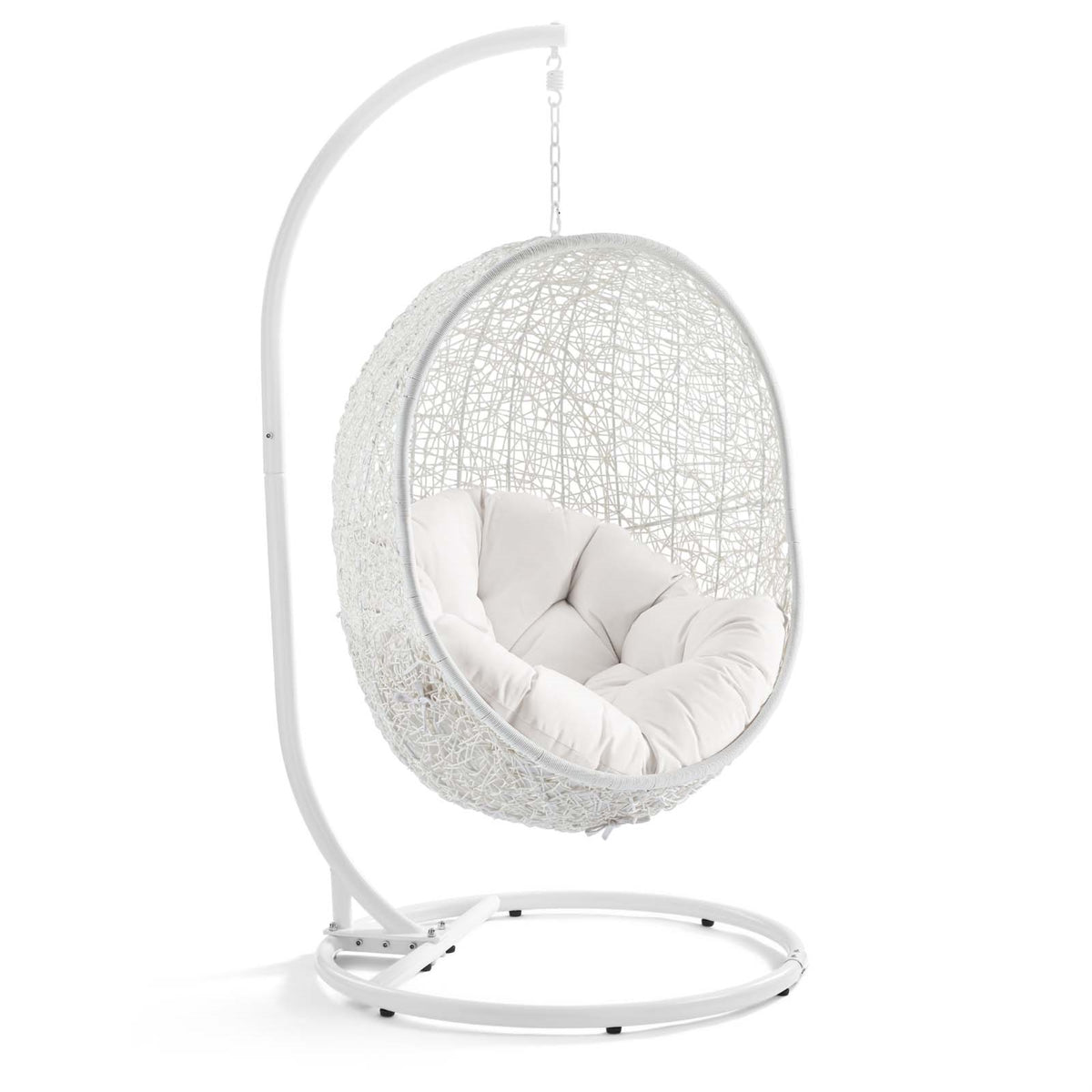 Hide Swing Chair with Sunbrella Cushion - Tranquil Island Getaway, All-Weather Rattan, Sturdy Steel Frame, Indoor/Outdoor Lounge
