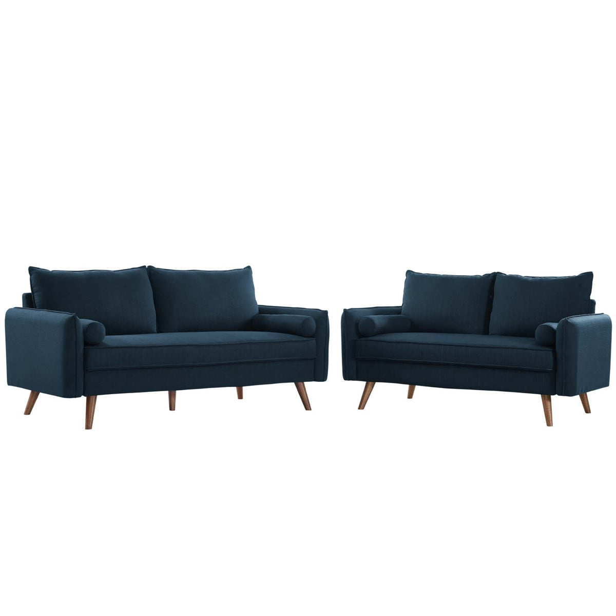 Revive Sofa and Loveseat Set - Vibrant and Inviting Living Space - Comfortable and Sophisticated Design - Matching Bolster Pillo
