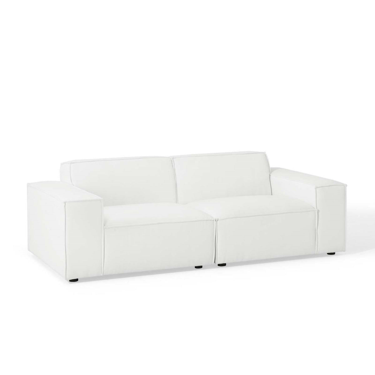 Luxurious Restore Upholstered Fabric 2-Piece Sectional Sofa - Minimalist Elegance, French Piping, Foam Padding, Sturdy Construct