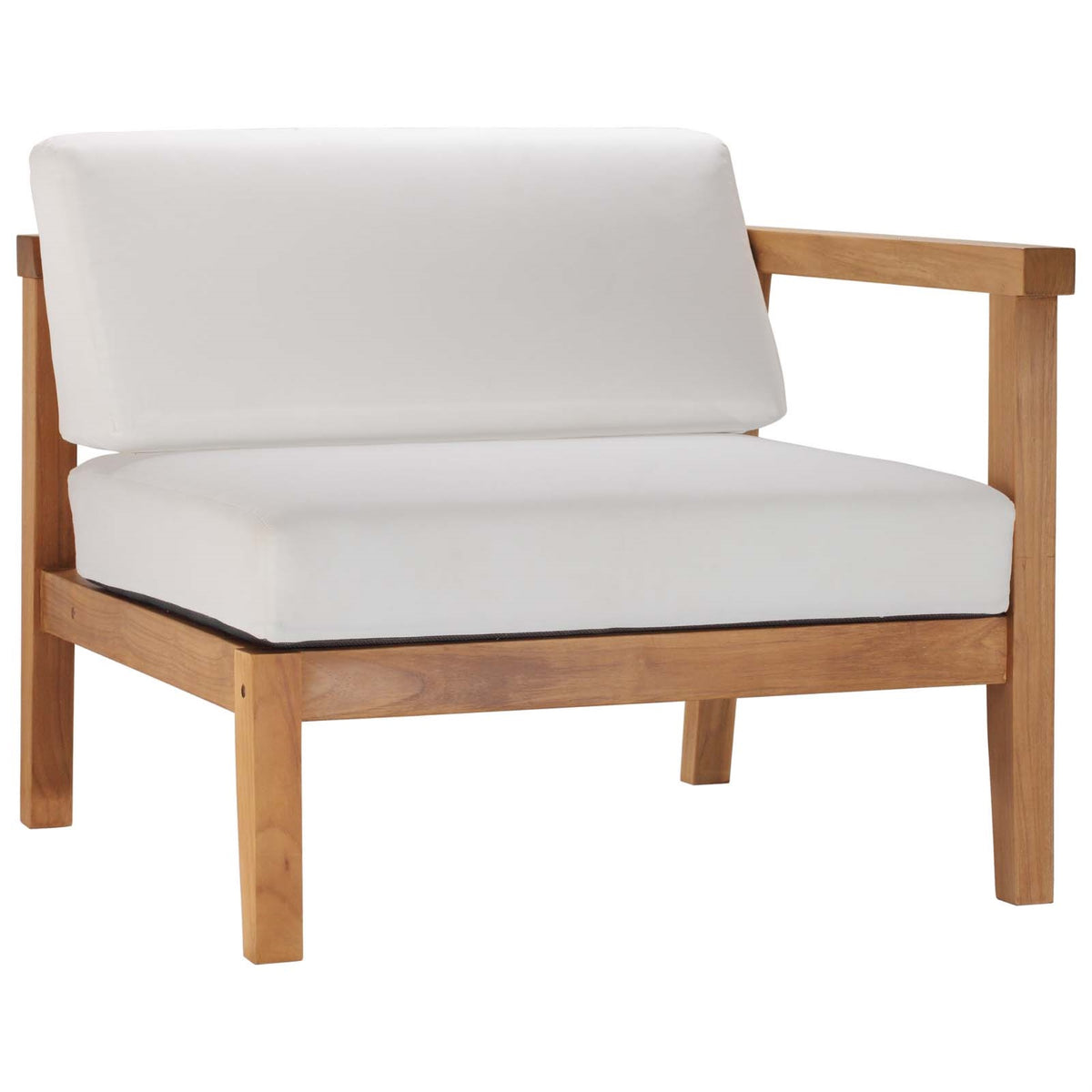 Bayport Teak Outdoor Right-Arm Chair - Ultimate Comfort and Durability for Outdoor Relaxation. UV and Water-Resistant Cushions. 