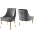 Discern Upholstered Performance Velvet Dining Chair Set Of 2 Gray