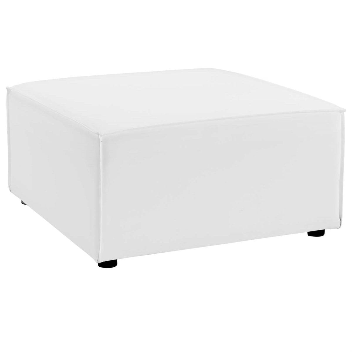Outdoor Patio Saybrook Upholstered Sectional Sofa Ottoman - Comfortable, Weather-Resistant, Elegant Design - White