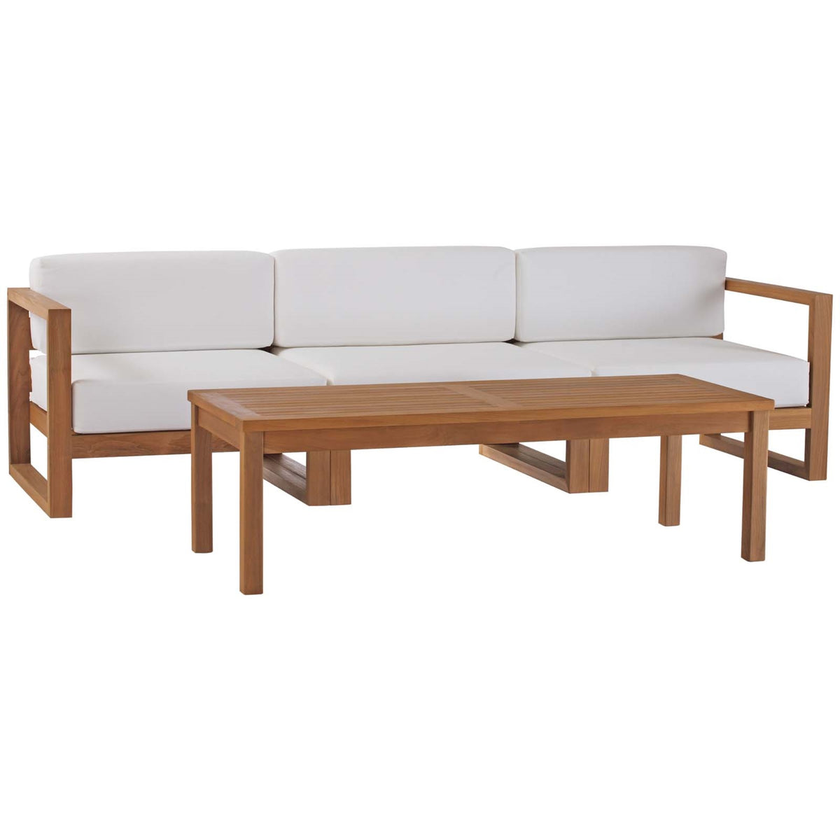 Upland Teak Wood Outdoor Patio Furniture Collection - Durable 4-Piece Set for Balcony, Backyard, Patio, Poolside, or Garden Spac