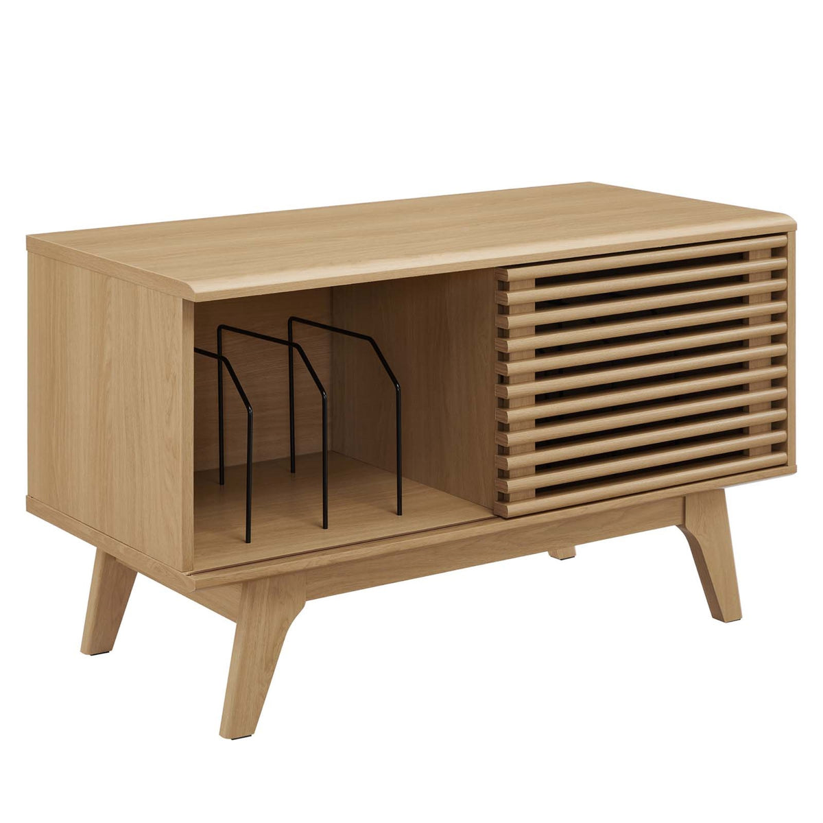 Ergode Vinyl Record Display Stand - Timeless Design, Ample Storage, Metal Dividers - Ideal for Modern Living Spaces