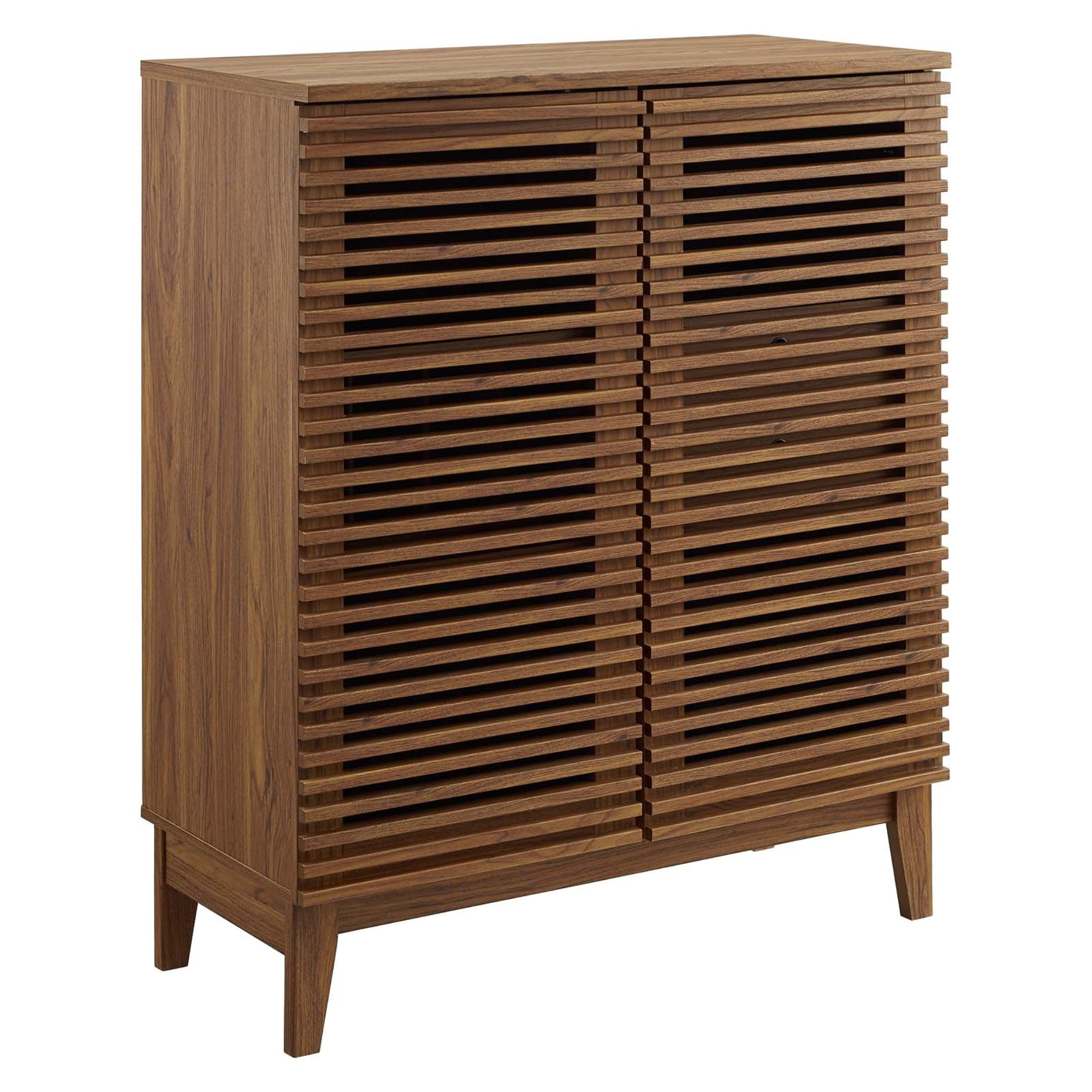 Exquisite Mid-Century Modern Render Bar Cabinet - Walnut | Ample Storage, Wine Rack, Timeless Elegance | Ideal for Living Room, 