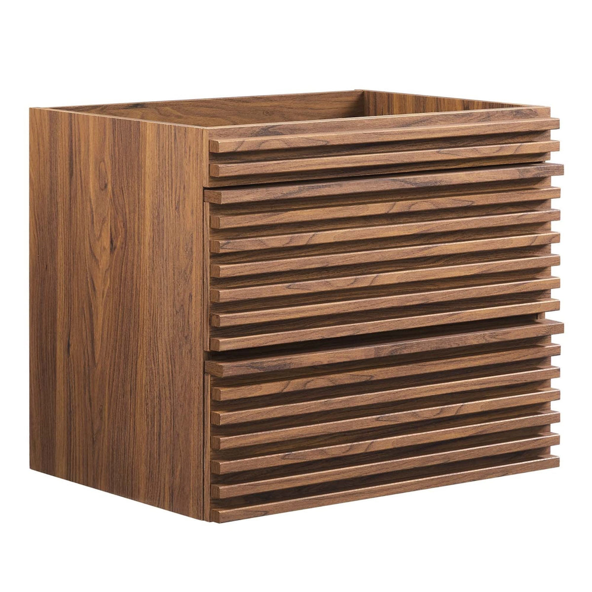 Yardlio 24'' Mid-Century Walnut Bathroom Vanity - Ample Storage, Easy Installation