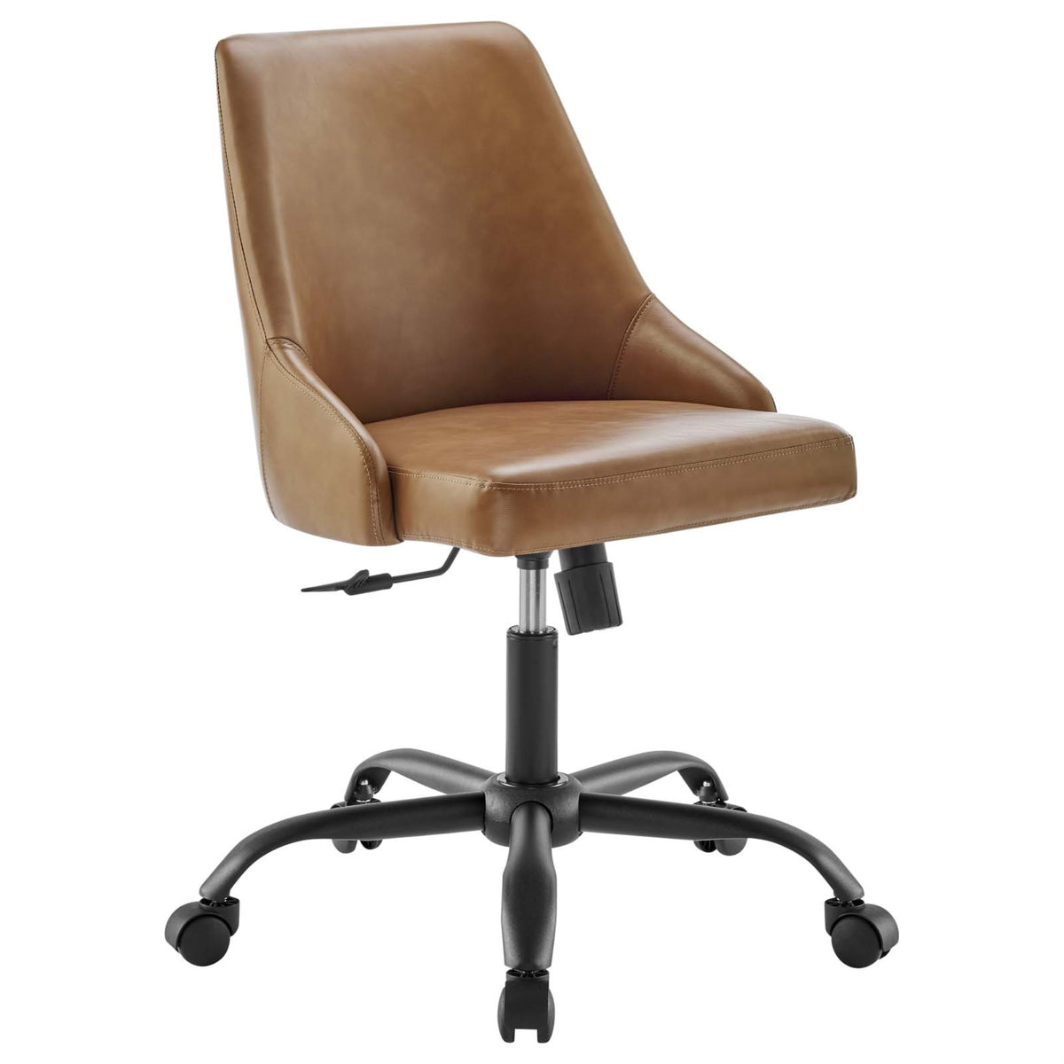 Designate Vegan Leather Office Chair - Contemporary Style, Sophisticated Refinement, Comfortable Padding, Smooth Upholstery, Bla