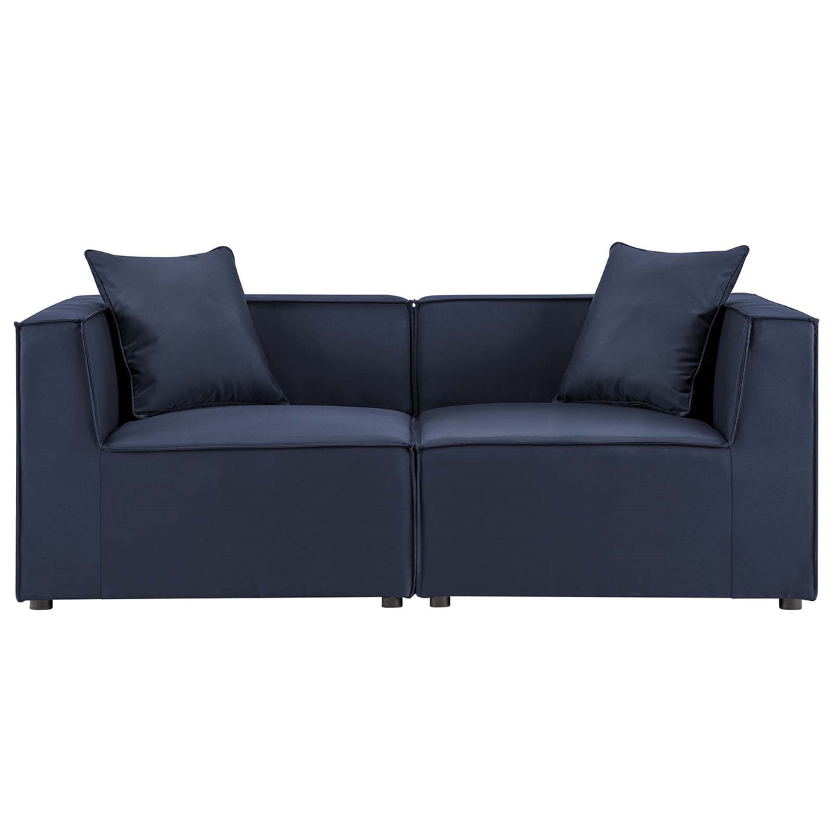 Outdoor Patio Saybrook Upholstered Loveseat - Comfortable and Contemporary Outdoor Seating - Weather and UV Resistant - French P