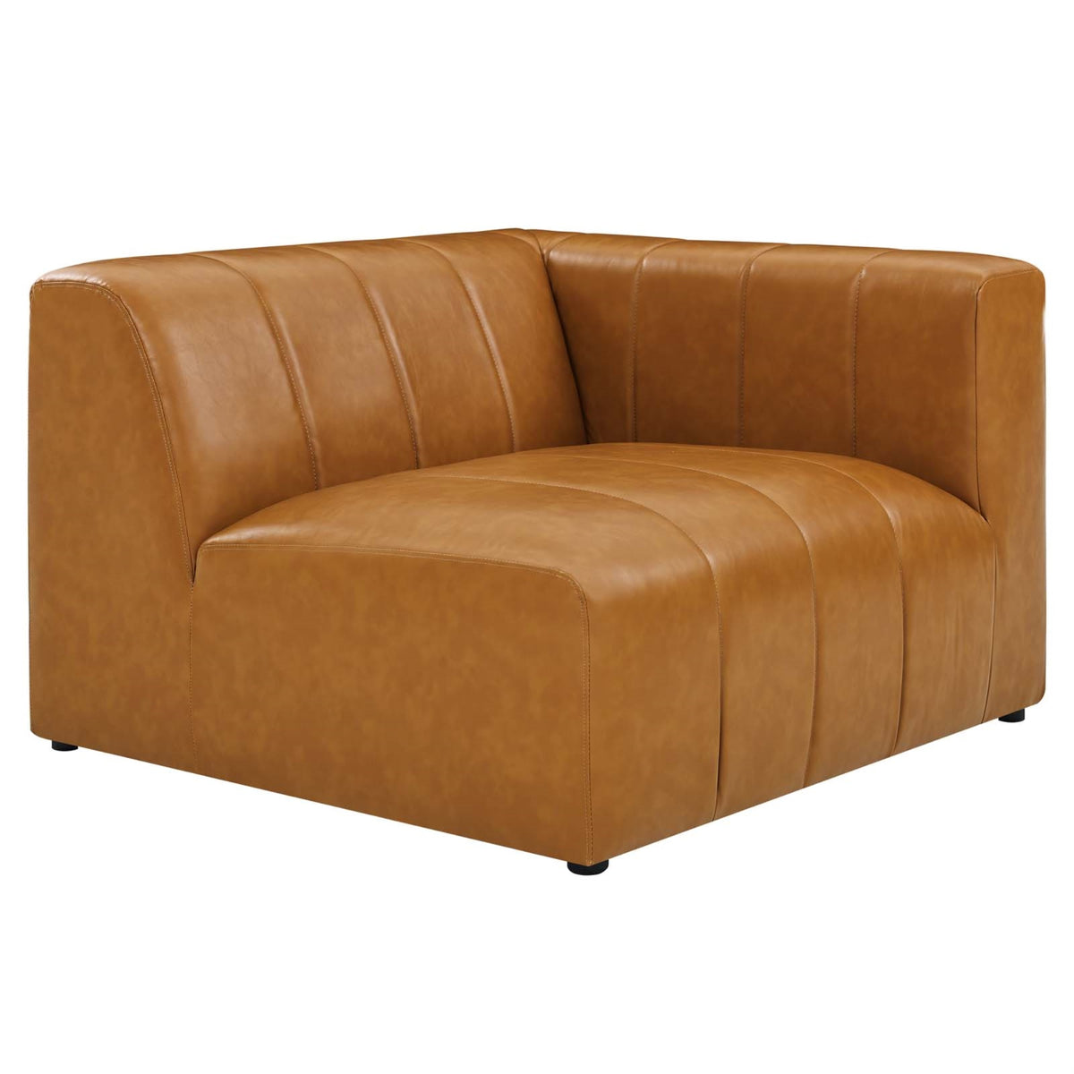Bartlett Vegan Leather Right-Arm Chair - Retro Modern Style, Vegan Leather Upholstery, Solid Wood Frame, Luxurious Seating, Non-