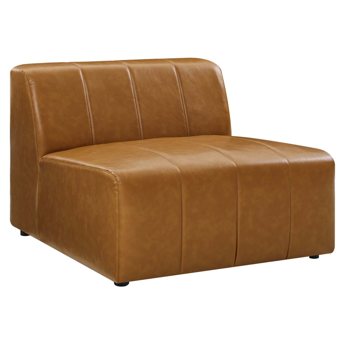 Bartlett Vegan Leather Armless Chair - Customizable Retro Modern Style, Dense Foam Padding, Sturdy Frame, Non-Marking Foot Caps 