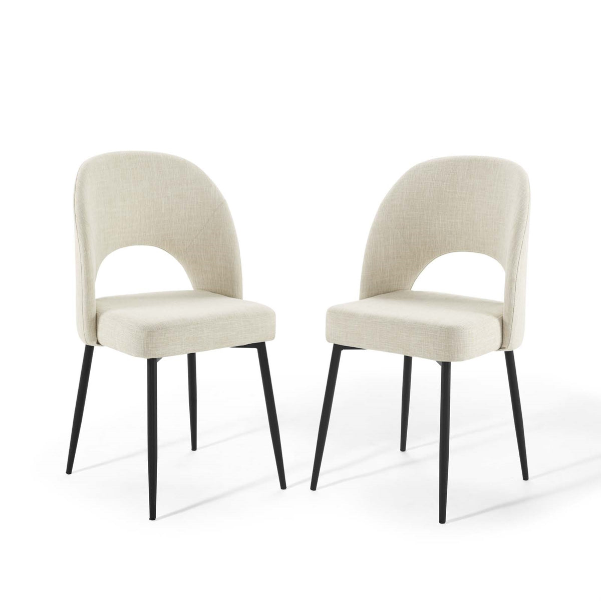 Rouse Upholstered Fabric Dining Side Chair Set of 2 - Stylish and Comfortable with Densely Padded Foam and Soft Fabric Upholster