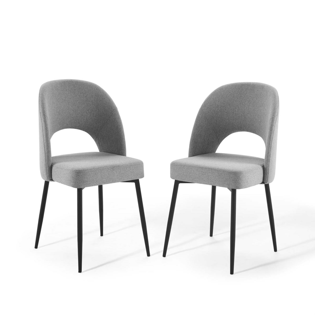 Rouse Upholstered Fabric Dining Side Chair Set of 2 - Luxurious Update, Comfortable Foam Padding, Bentwood Construction, Matte B