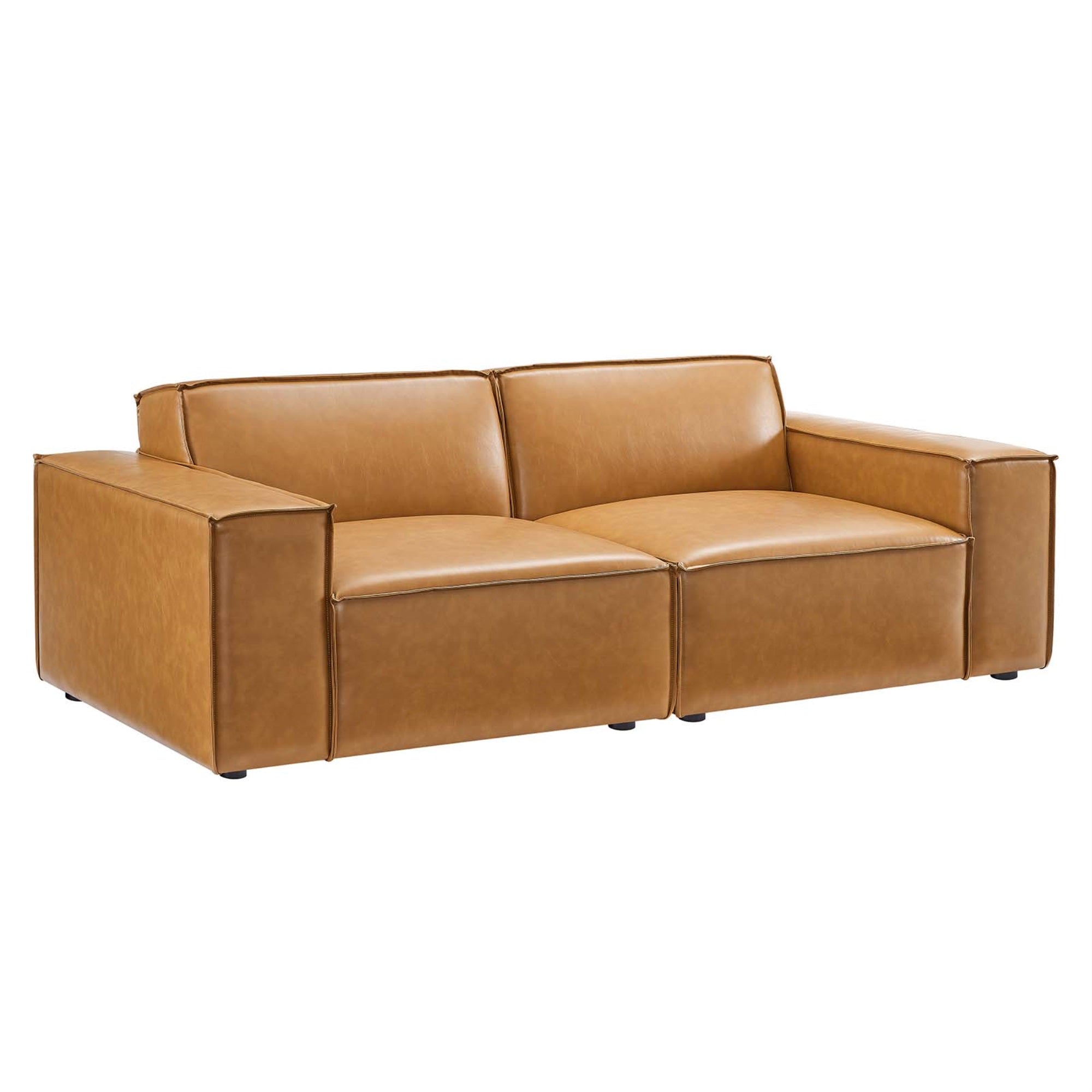 Restore Vegan Leather Loveseat Tan
