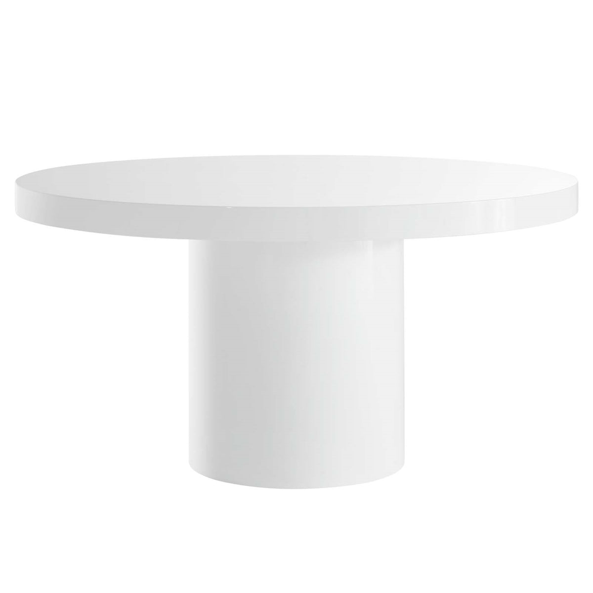 Ergode 60'' Dining Table - Exquisite & Sophisticated Round Table for 6 - Sturdy MDF with High Gloss Finish - Non-Marking Foot Pa