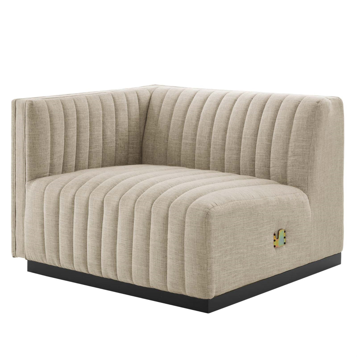 Contemporary Charm: Conjure Channel Tufted Left-Arm Chair with Soft Upholstery