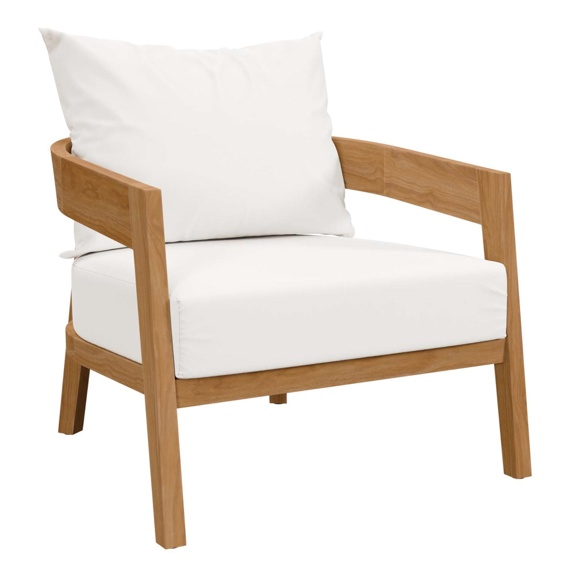 Ergode Outdoor Patio Armchair - Premium Teak Wood, Sunproof Cushions, 800 lbs Weight Capacity. Enhance your outdoor space with t