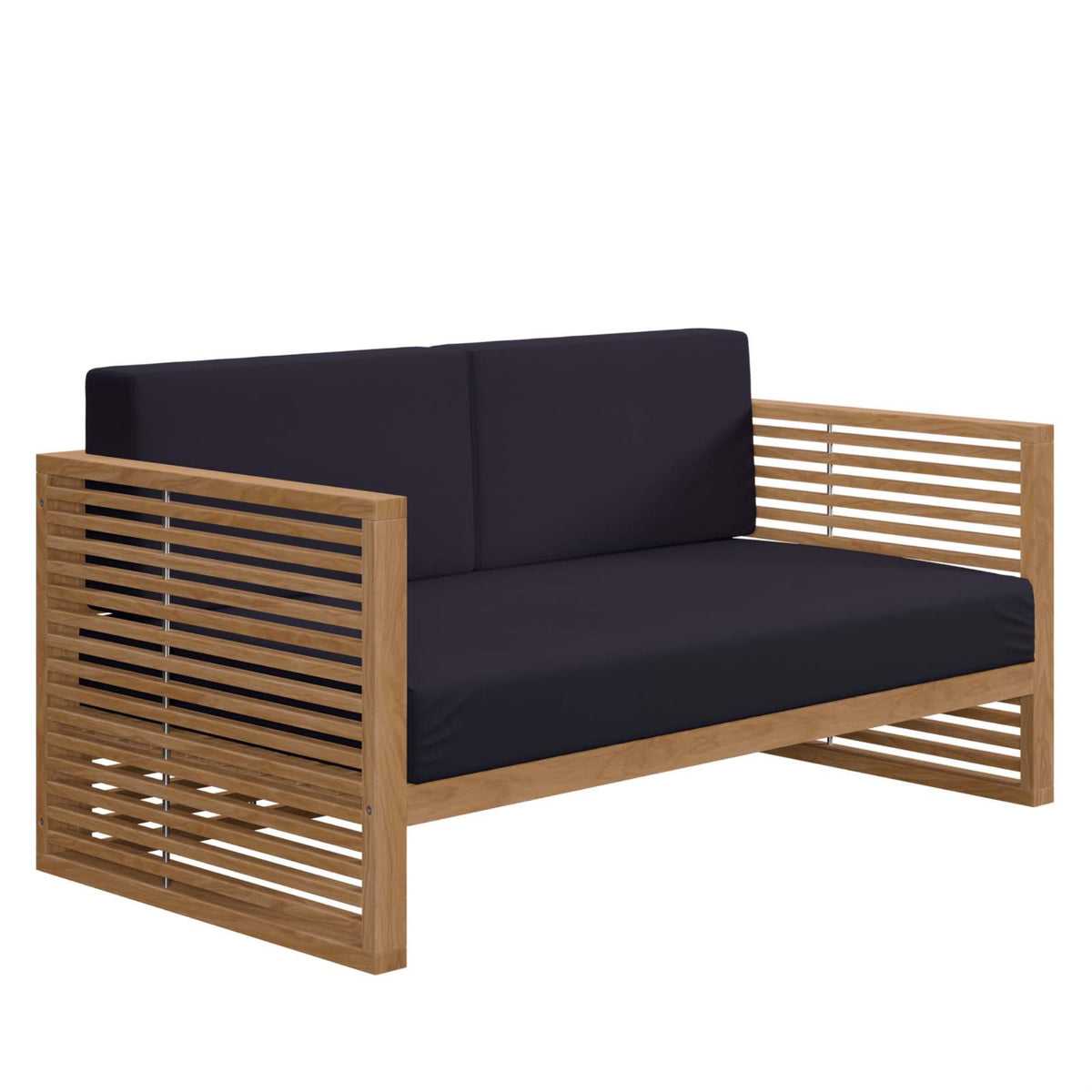 Carlsbad Teak Wood Outdoor Patio Loveseat with Sunproof Cushions