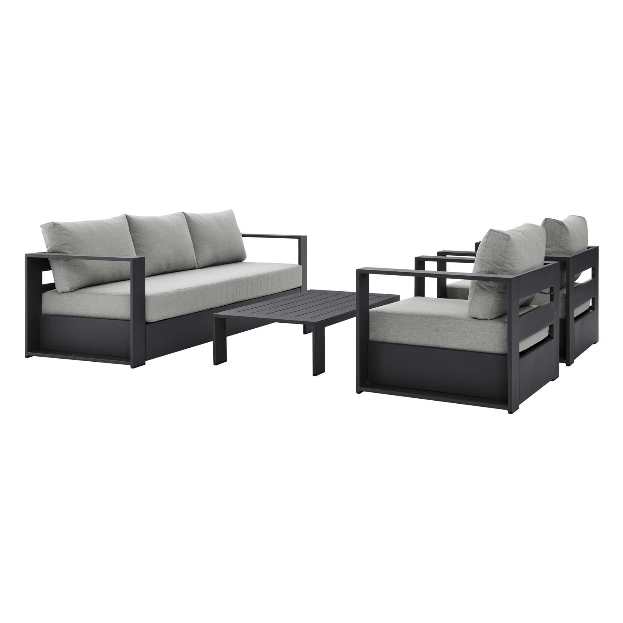 Ergode Aluminum 4-Piece Outdoor Patio Set | Sleek Design | Sunproof & Water-Resistant | Removable Cushions | Easy Assembly | Wei